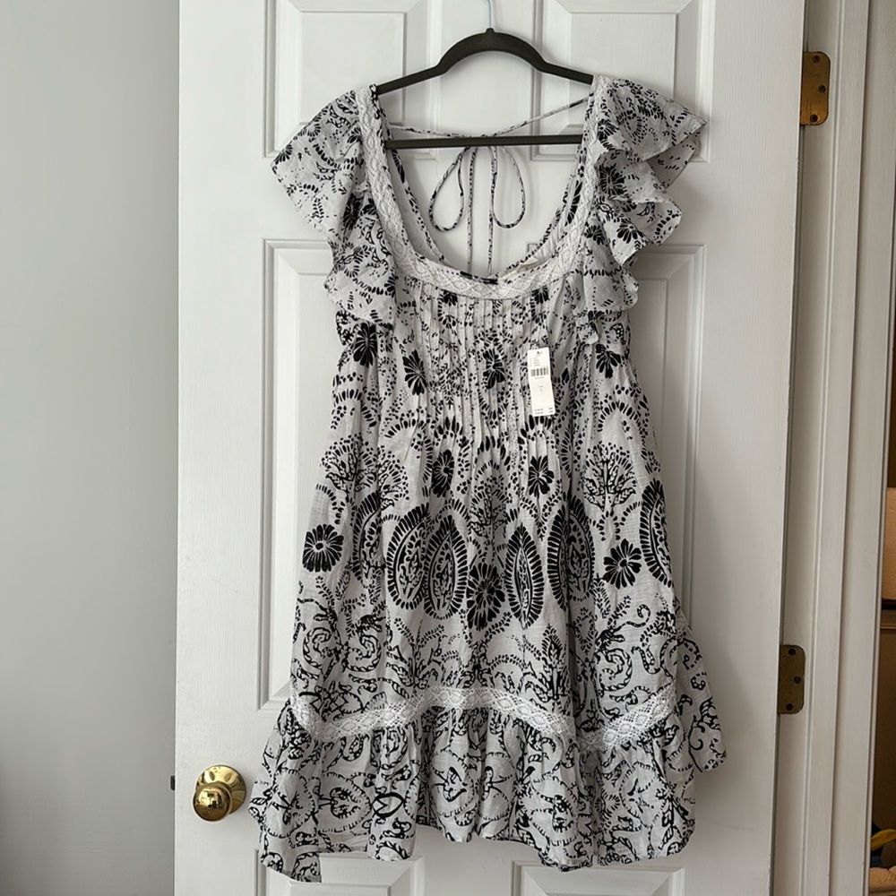 NWT Anthropologie Maeve Black and White Dress - L